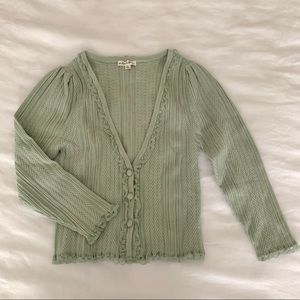 NWOT For Love and Lemons x Victoria’s Secret Sage Pointelle Knit Cardigan